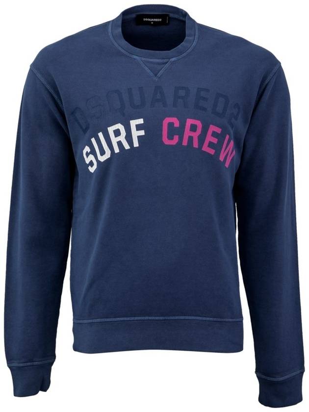 Surf Crew Sweatshirt Blue - DSQUARED2 - BALAAN 2