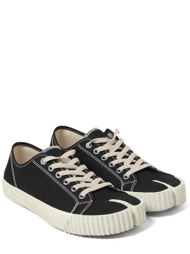 Tabi Cotton Low Top Sneakers Black - MAISON MARGIELA - BALAAN 3