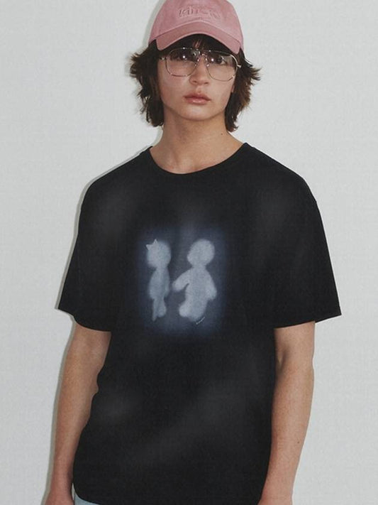 Sulfur Dyed Boy&Girl Print T Shirt_Dusty Black - KINETO - BALAAN 1