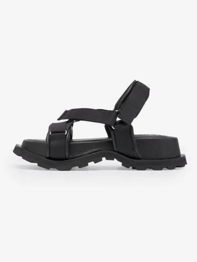 Platter Velcro Platform Sandals Black - JIL SANDER - BALAAN 2