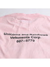 Overfit Unicorn Rainbow Print Short Sleeve T-Shirt Pink - VETEMENTS - BALAAN 5