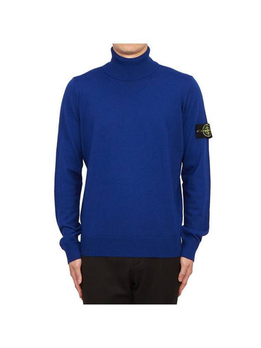 Wappen Patch Virgin Wool Turtleneck Blue - STONE ISLAND - BALAAN 1