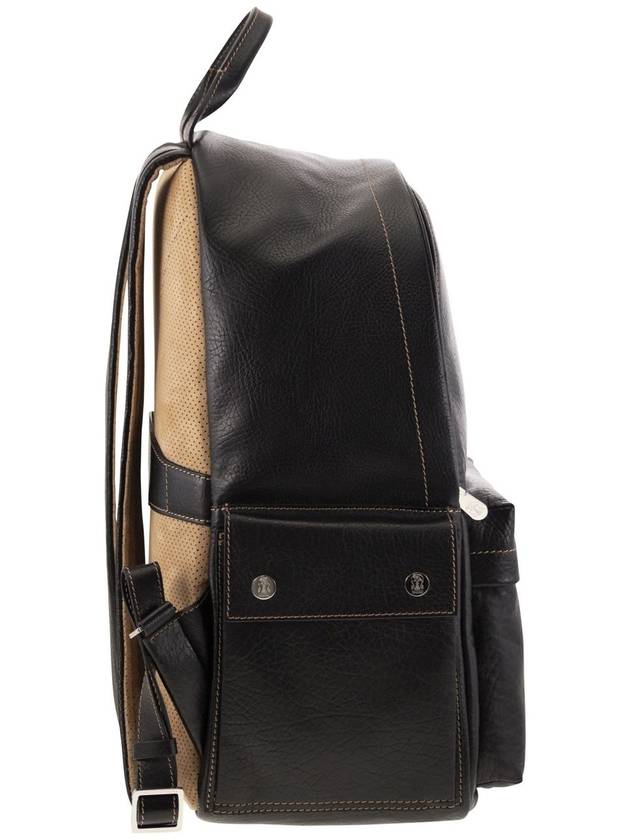 Calfskin backpack with grain - BRUNELLO CUCINELLI - BALAAN 3