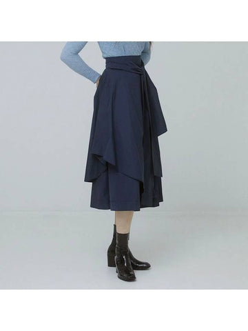 TAFFTA WIDE SKIRT PANTS NY navy - TIBAEG - BALAAN 1