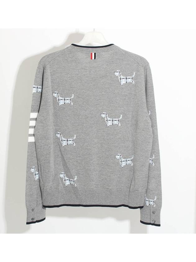 Hector Intarsia Crew Neck Knit Top Grey - THOM BROWNE - BALAAN 3