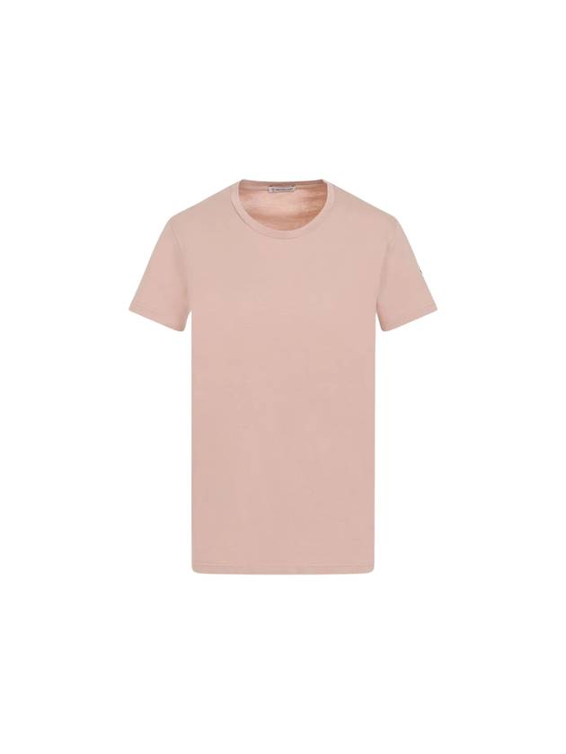 Logo Patch Jersey Cotton Short Sleeve T-Shirt Light Pink - MONCLER - BALAAN 2