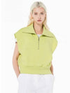 JEANS Women s Yellow Sand Drop Shoulder Half Zip Up Sleeveless Knit Top J221663 KCQ - CALVIN KLEIN - BALAAN 1