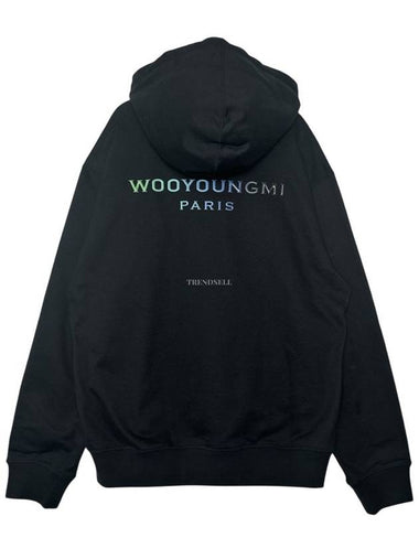 Black Gradient Embossed Back Logo Hooded Sweatshirt W241TS38736B - WOOYOUNGMI - BALAAN 1