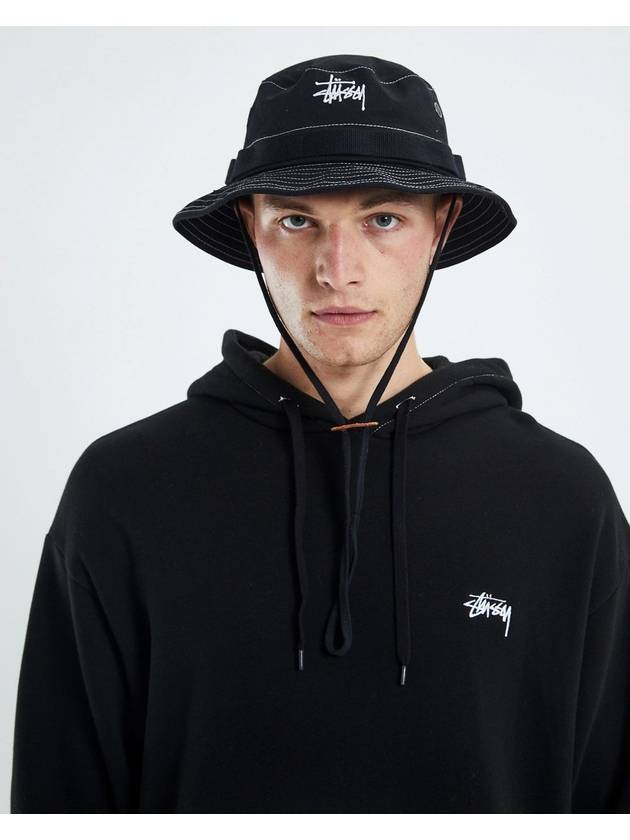 Contrast Topstitching Boonie Hat Black - STUSSY - BALAAN 4