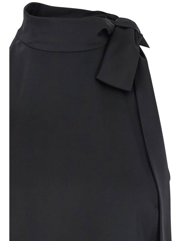 Black Sleeveless Top With Halterneck And Side Tie Detail In Tech Fabric Woman - THEORY - BALAAN 3