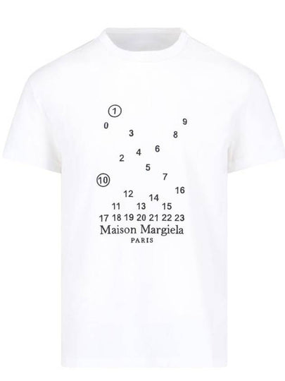 Numeric Embroidered Logo Mako Cotton Short Sleeve T-Shirt White - MAISON MARGIELA - BALAAN 2