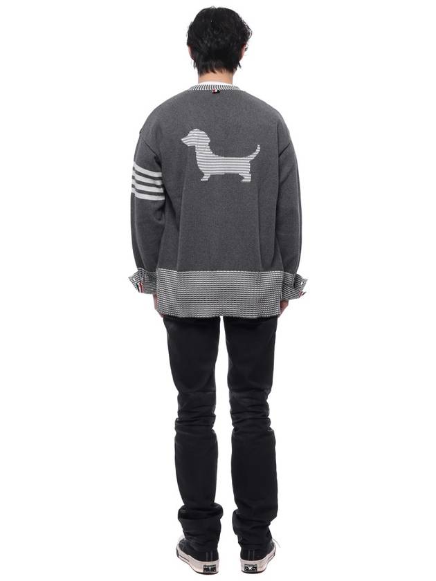 Hector Intarsia Cotton Cardigan Grey - THOM BROWNE - BALAAN 6