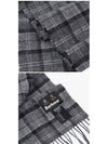 Tartan Check Fringe Wool Muffler Black Gray - BARBOUR - BALAAN.