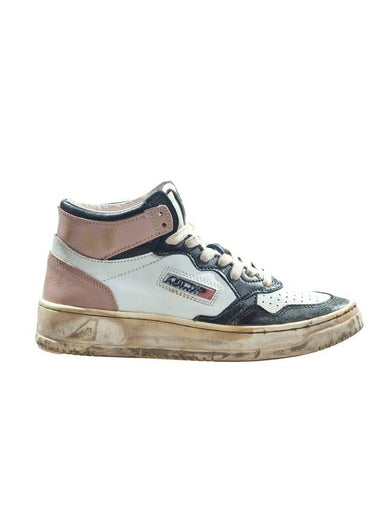 Medalist Super Vintage Leather Mid-top Sneakers White Pink Black - AUTRY - BALAAN 1