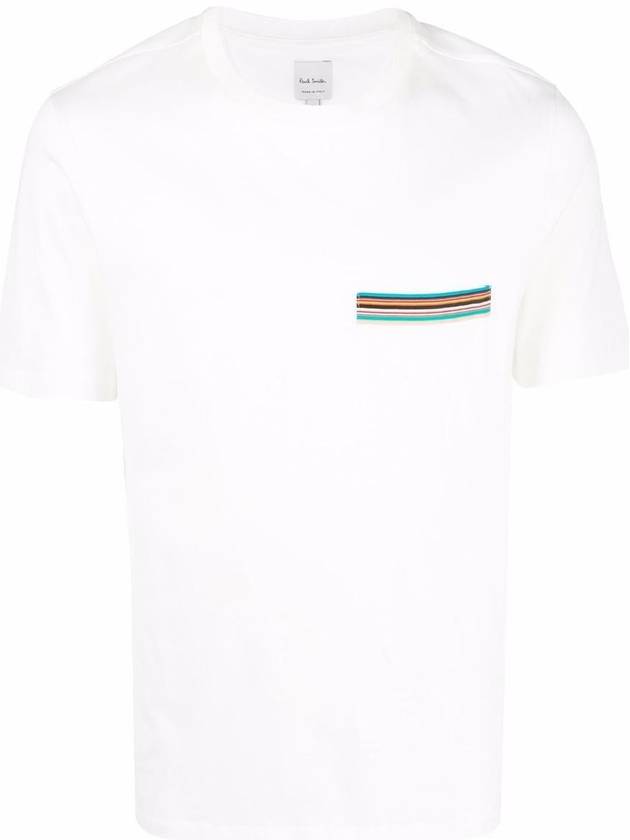 Signature Striped Pocket Short Sleeve T-Shirt White - PAUL SMITH - BALAAN 2