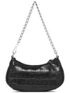 Le Cagol Mini Silver Chain Crocodile Shoulder Bag Black - BALENCIAGA - BALAAN 4
