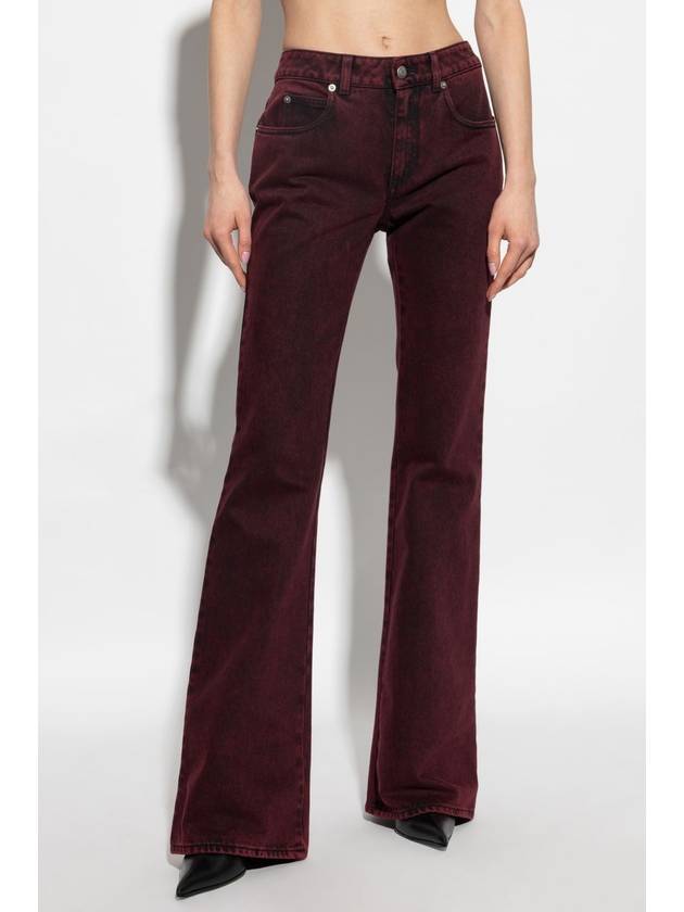 Alexander McQueen Jeans With Logo, Women's, Burgundy - ALEXANDER MCQUEEN - BALAAN 3