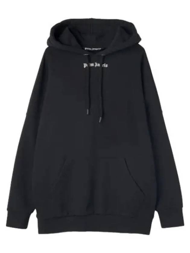 Classic Logo Hooded Black Sweatshirt Hoodie - PALM ANGELS - BALAAN 1