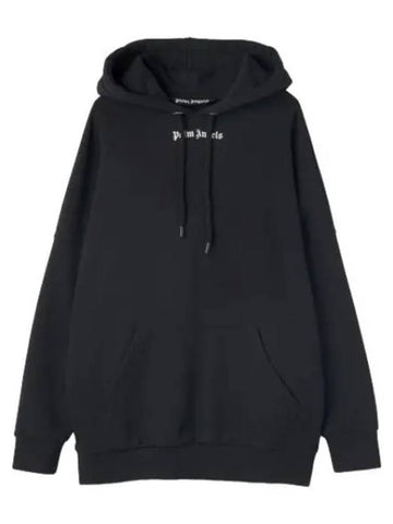 Classic Logo Hooded Black Sweatshirt Hoodie - PALM ANGELS - BALAAN 1