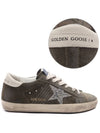 Superstar Suede Low Top Sneakers Olive Night Cream - GOLDEN GOOSE - BALAAN 3