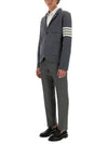 Low Rise Side Tab Wool Slacks Grey - THOM BROWNE - BALAAN 3