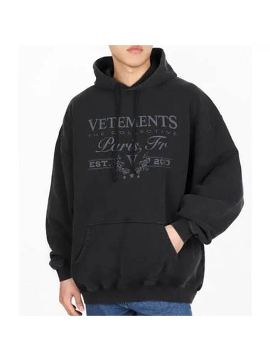 Paris Logo Hoodie Black - VETEMENTS - BALAAN 1