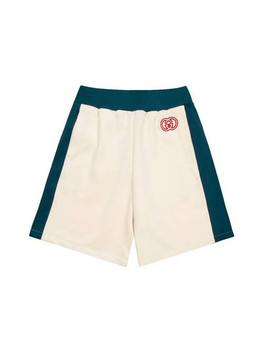 Technical Jersey Basketball Shorts Ivory Green - GUCCI - BALAAN 1