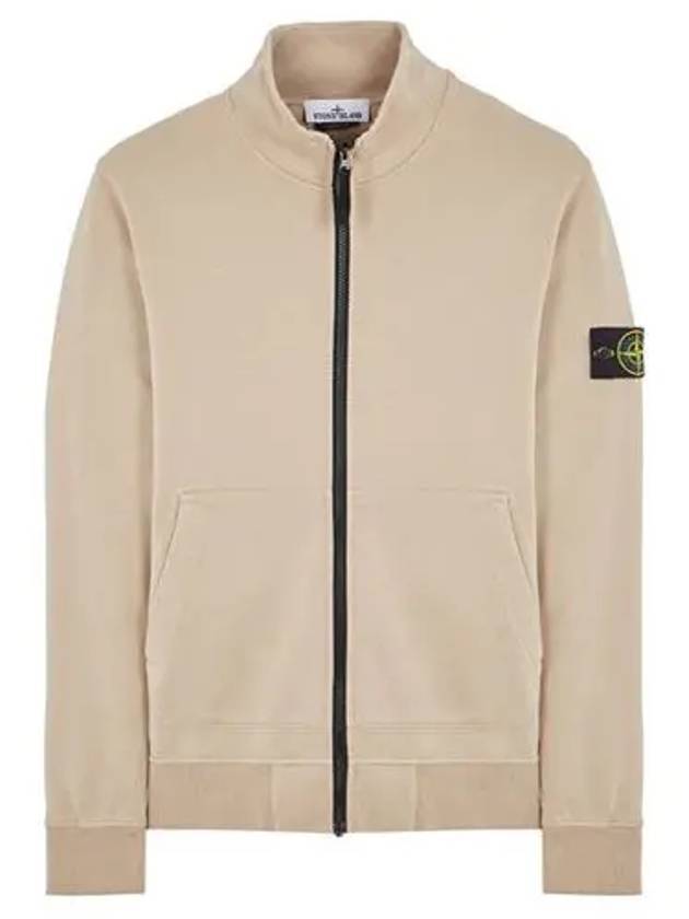 Wappen Patch Cotton Fleece Zip-up Jacket Beige - STONE ISLAND - BALAAN 1