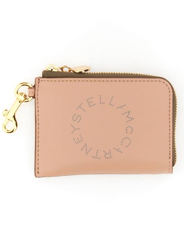 logo perforated zipper card wallet pink - STELLA MCCARTNEY - BALAAN 2