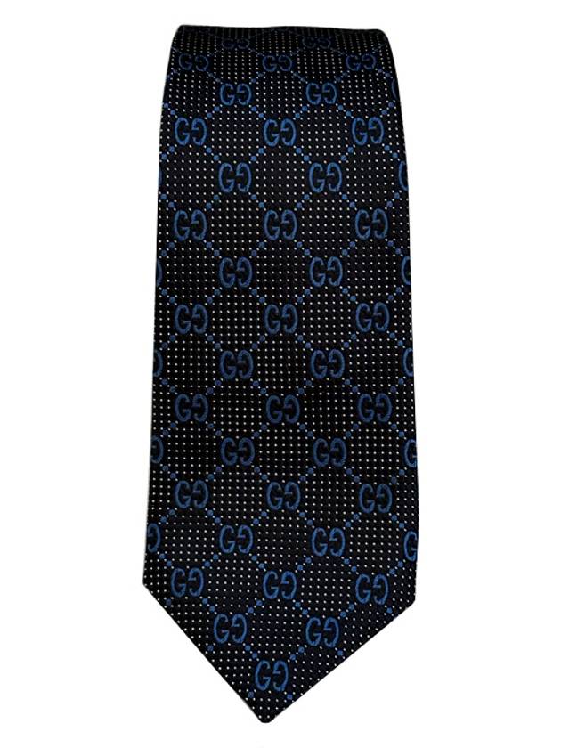 Men's GG Dot Pattern Silk Necktie Blue - GUCCI - BALAAN 5