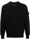 Ghost Piece Soft Cotton Knit Top Black - STONE ISLAND - BALAAN 1