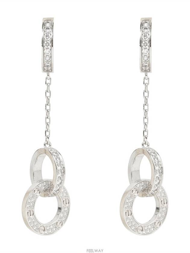 Love dangling earrings white gold pave diamond 74207 - CARTIER - BALAAN 1