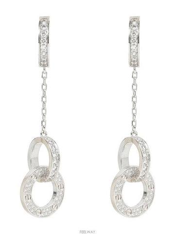 Love dangling earrings white gold pave diamond 74207 - CARTIER - BALAAN 1