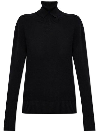 Rollneck Wool Knit Top Black - BURBERRY - BALAAN 2