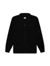 Lambswool GRS Zipped Cardigan Black - CP COMPANY - BALAAN 1