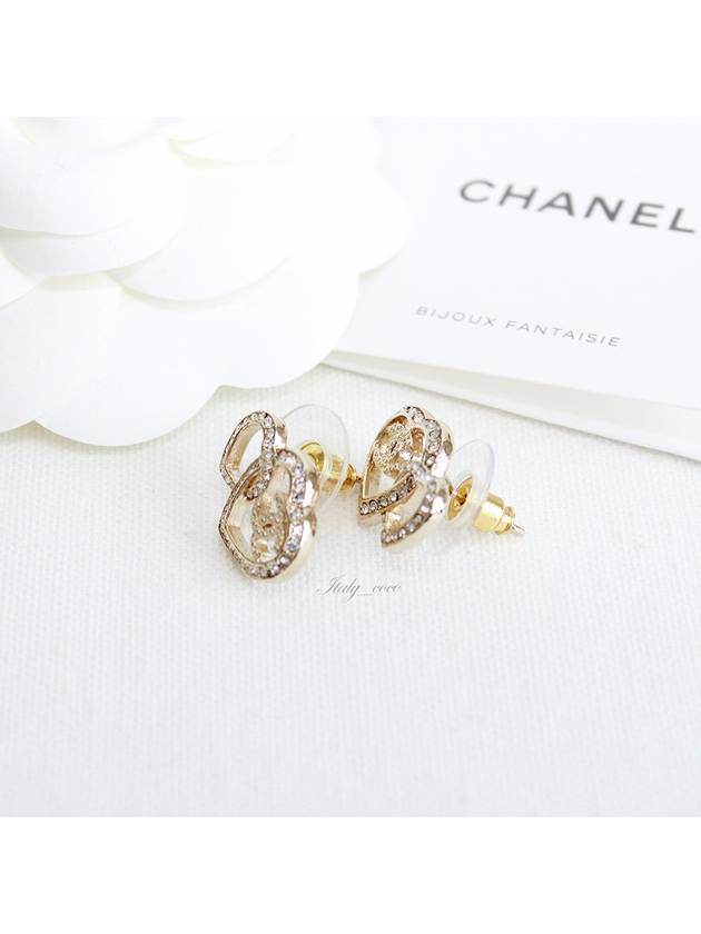 stud earrings metal strass gold crystal - CHANEL - BALAAN 5