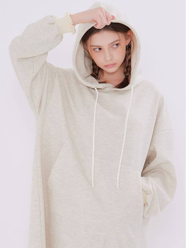 Shirring Hooded Long Dress Oatmeal - METAPHER - BALAAN 5