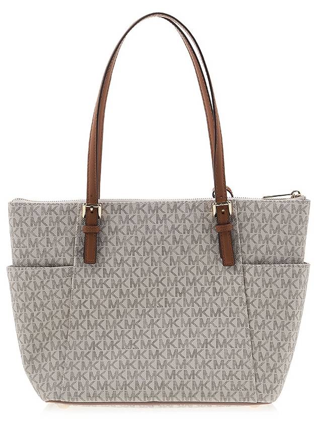 Jet Set Signature Logo Pendant Tote Bag Vanilla - MICHAEL KORS - BALAAN 4