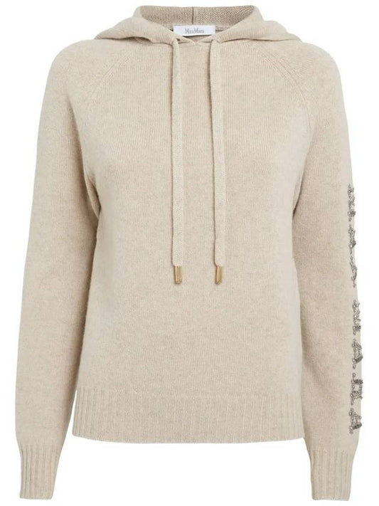 Women's Ananas Wool Cashmere Knit Hoodie Beige - MAX MARA - BALAAN 2