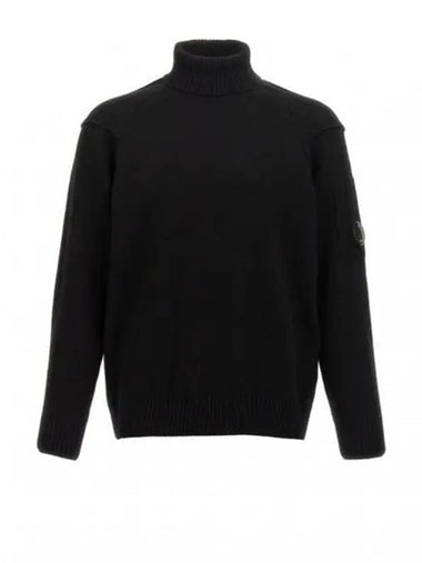 Lambswool GRS Turtle Neck Knit Top Black - CP COMPANY - BALAAN 1