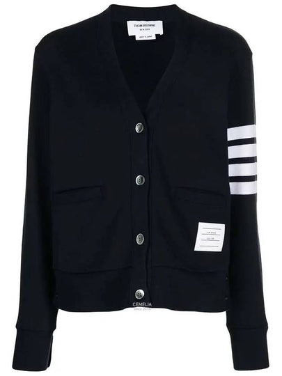 4-Bar Loopback Jersey Cardigan Navy - THOM BROWNE - BALAAN 2