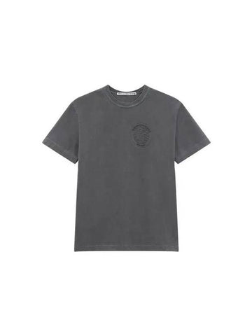 UNISEX Liberty Embossed Logo T Shirt Washed Black - ALEXANDER WANG - BALAAN 1