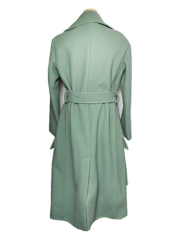 Mint green wool blend belted coat 66 - CELINE - BALAAN 2