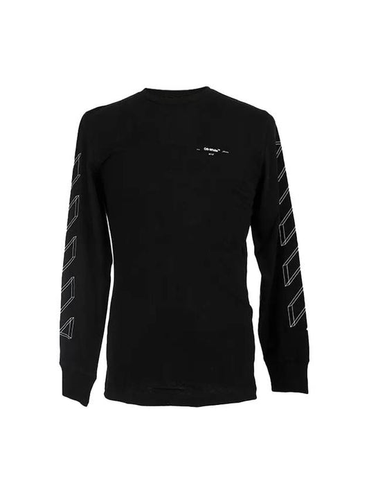 3D Logo Print Long Sleeve T-Shirt Black - OFF WHITE - BALAAN 1