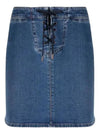 See by lace-up denim H-line skirt - CHLOE - BALAAN.