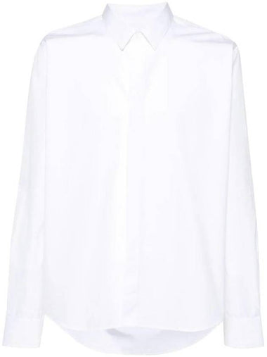 Tonal Logo Classic Long Sleeve Shirt White - AMI - BALAAN 1