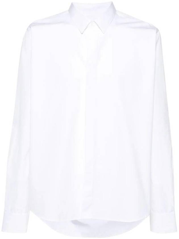 Tonal Logo Classic Long Sleeve Shirt White - AMI - BALAAN 1