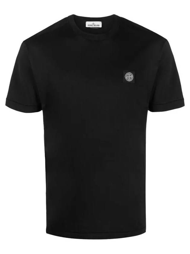 Logo Patch Short Sleeve T-Shirt Navy - STONE ISLAND - BALAAN 2