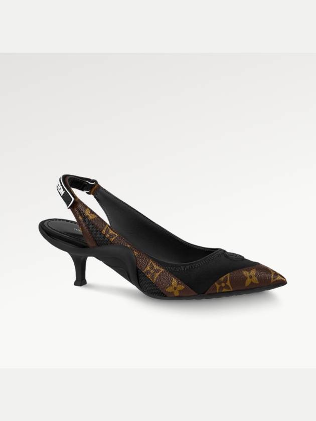 Archlight Logo Monogram Canvas Slingback Heels Black - LOUIS VUITTON - BALAAN 4