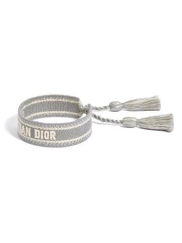 Christian Bracelet Set Gray Oblique Embroidery - DIOR - BALAAN 1